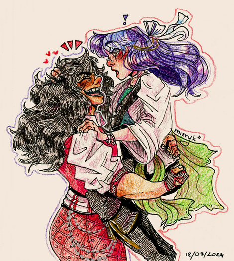 Irena and Iselle | colored pencils on paper