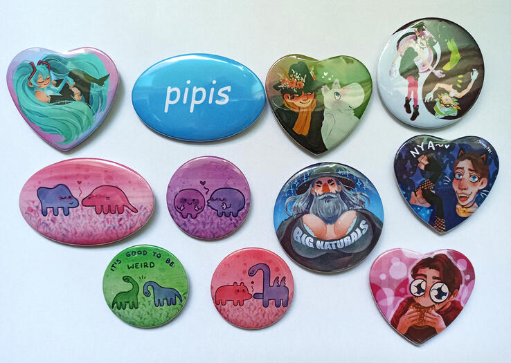 Przypinki własnej produkcji (self made button pins)